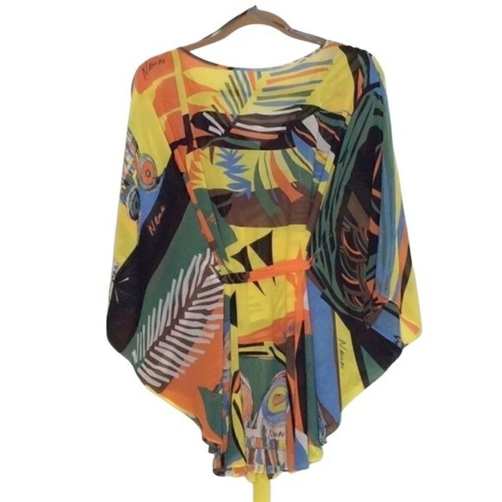 Neon blouse size S - Picture 2 of 6